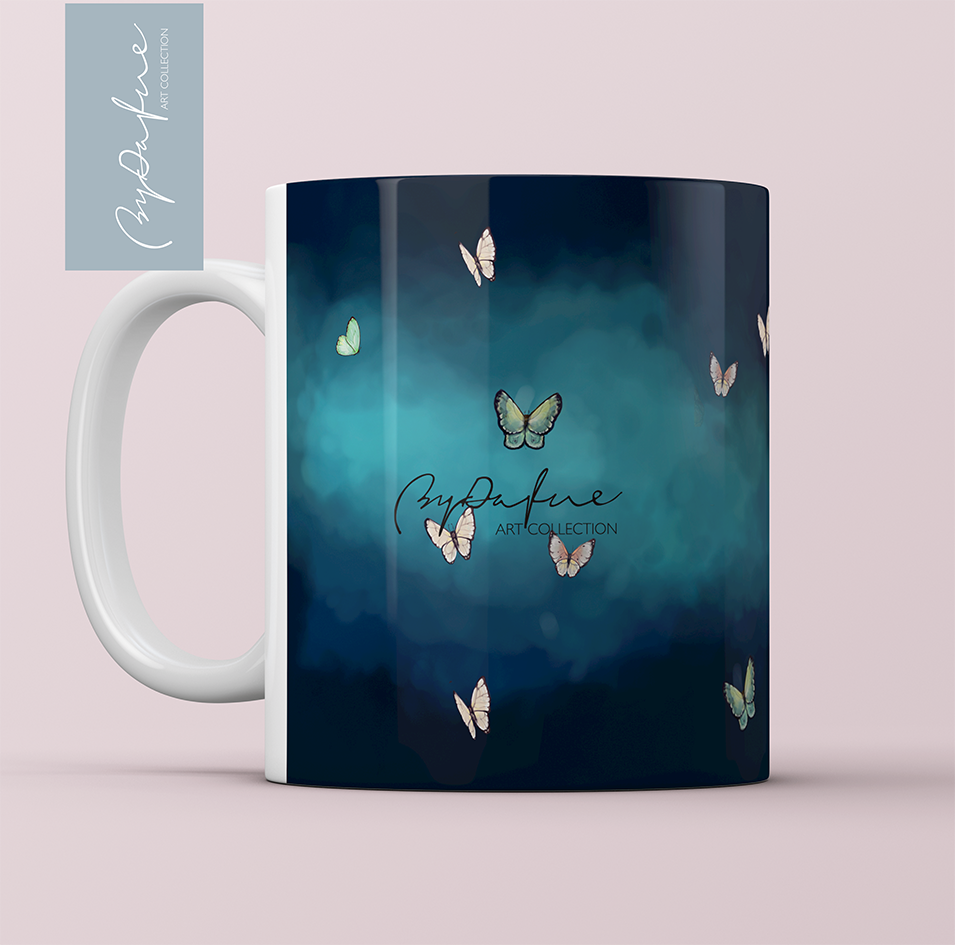 Taza desayuno Mariposa Oscura