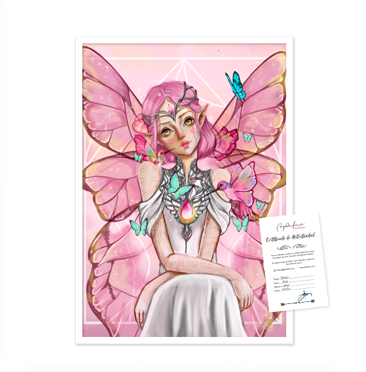 Lámina Hada Cuarzo Rosa – Edición limitada 1/30 · Firmada